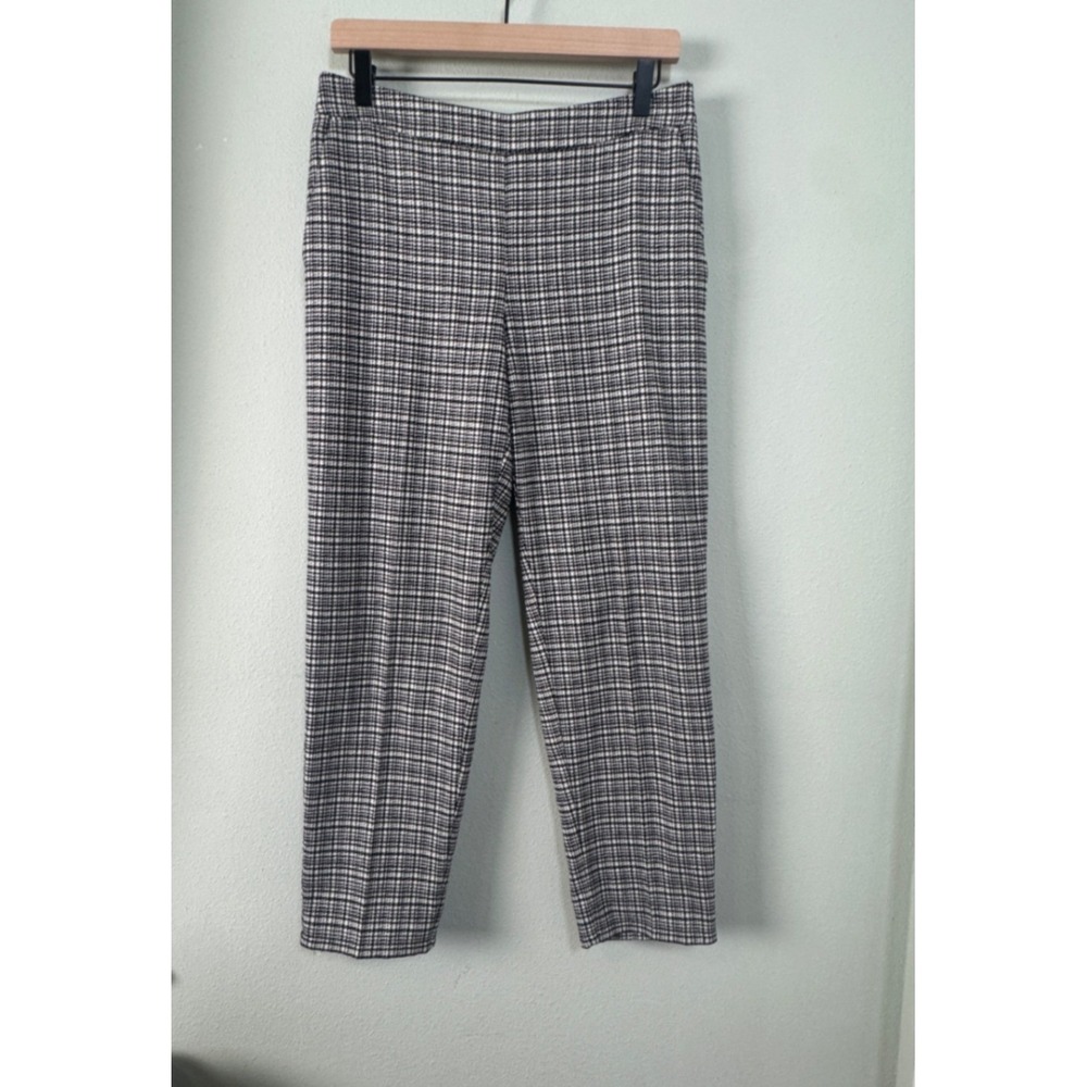 Eileen Fisher Houndstooth Recycled Wool Blend Pants Black White Office Size S‎